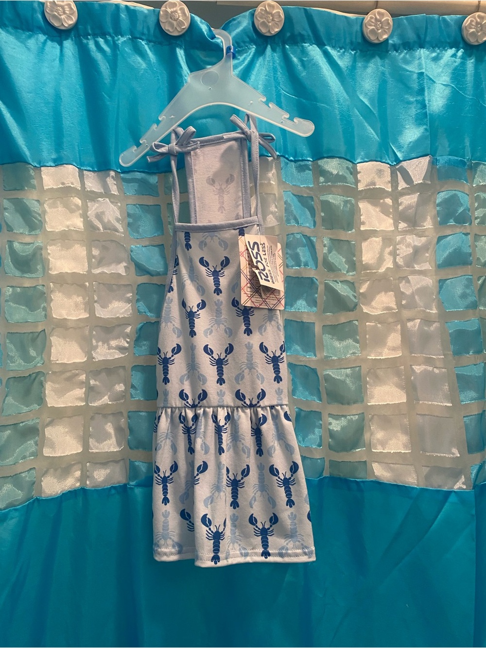 Russ Blue Lobster-Print dog dress